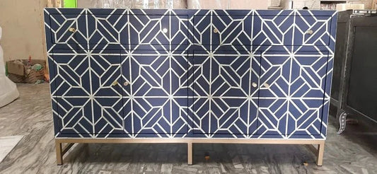 Handmade Bone inlay Sideboard | Indian Buffet Table for Dinning Room