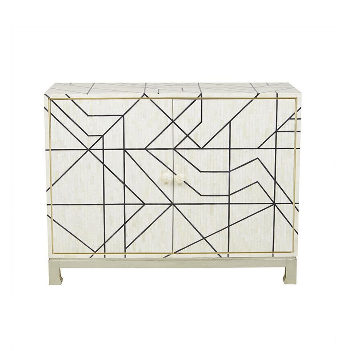 Handmade Bone Inlay Sideboard With Two Door | Indian Luxury Buffet Table