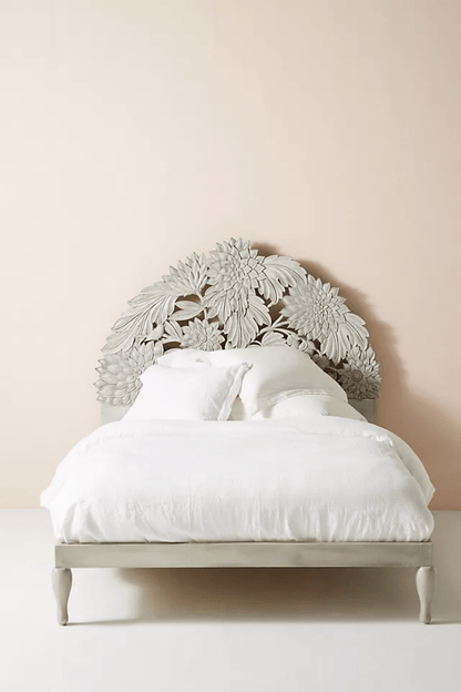 Hand Carved Treescape Bed |Wooden Bedroom Decor