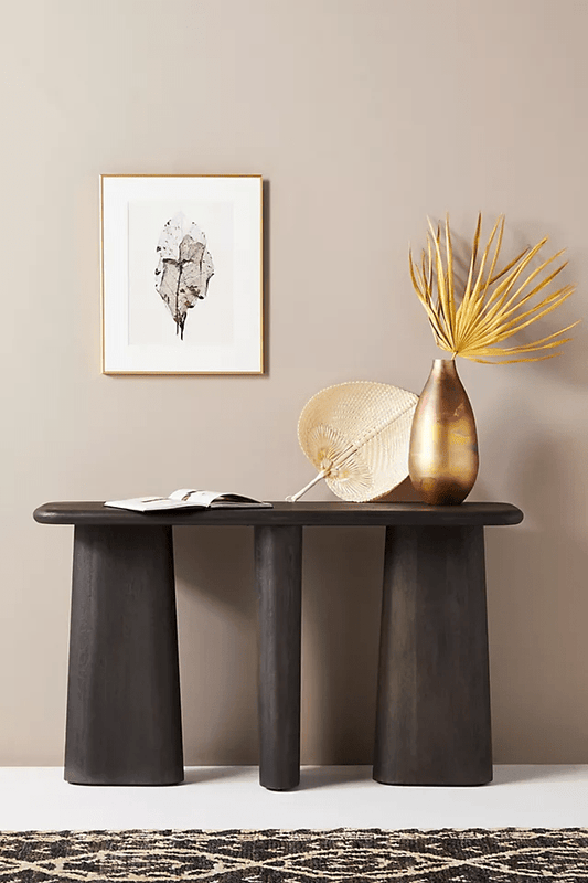 Handmade Kalle Sculptural Console Table | Wooden entryway table