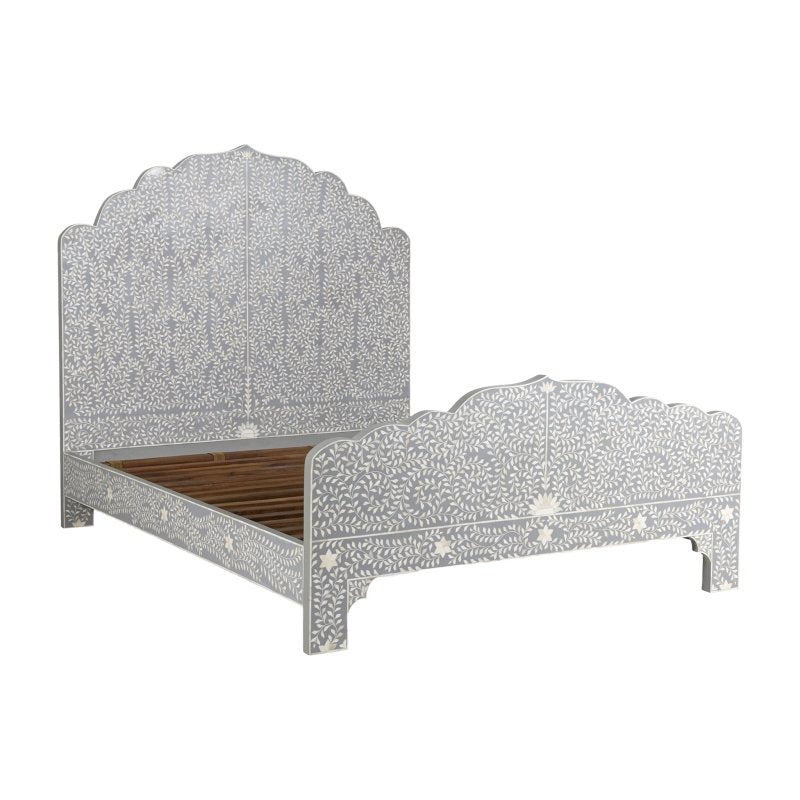 Handmade Mother of Pearl / Bone Inlay Maharaja Bed