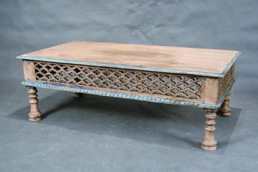 Wooden Hand Carved Coffee Table | Ancient Style Coffee Table