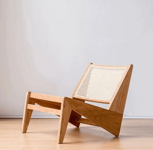 Pierre Jeanneret 1958 Kangaroo chair | Natural Cane Rattan Lounge Slipper Chair