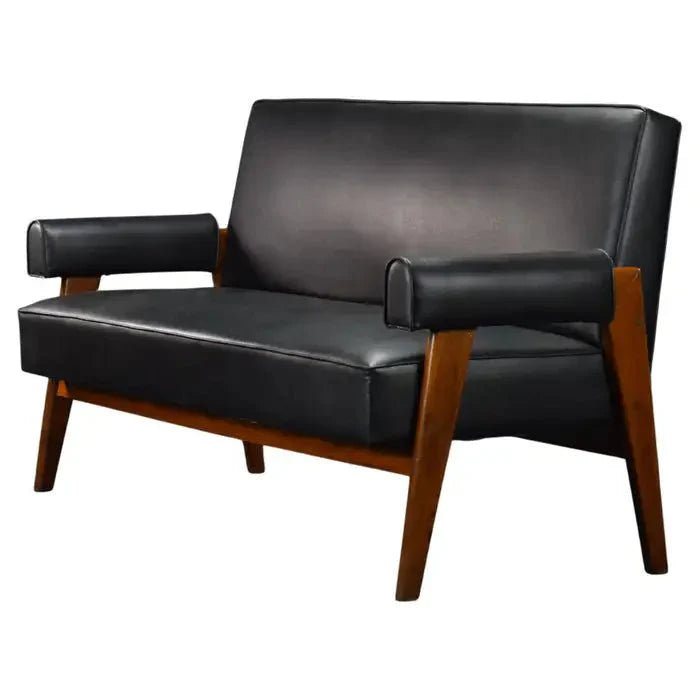 Pierre Jeanneret Handmade Designer Black Sofa