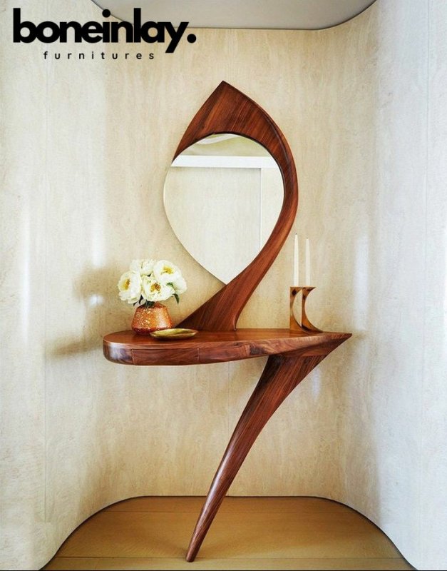 Stylish Dressing Table and Mirror Frame | Heron III Console with Mirror Frame