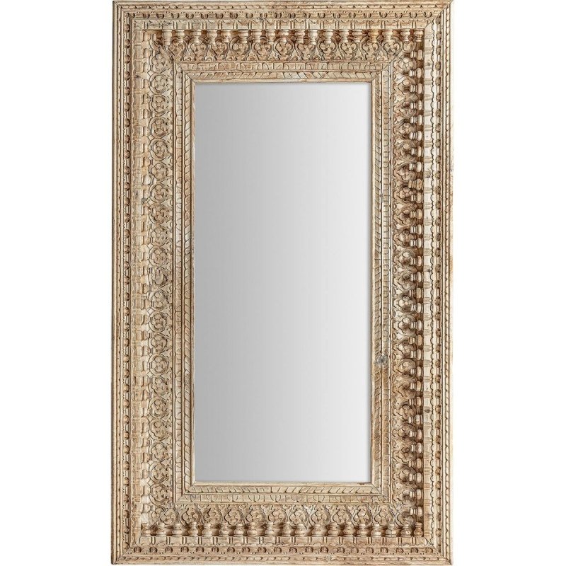 Wooden Hand Carved Mirror Frame Natural Color